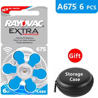 Hearing Aid Batteries Size 675 za Rayovac Extra Advanced,Pack of 6,Blue Tab PR44 1.45V Type A675 Zinc Air Battery Amplifier