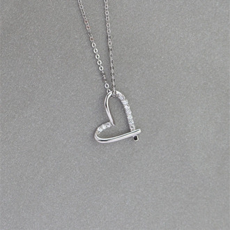 Heart Clavicle Chain Simple Wild Korea 925 Sterling Silver Temperament Personality Fashion Female Necklace SNE128