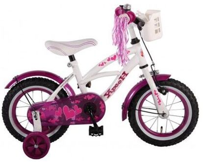 Heart Cruiser Kinderfiets - Meisjes - 12 inch - Wit/Paars