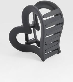 Heart Shape Claw Clip, Black - ONE SIZE