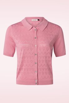 Heart Waves Cardigan in roze
