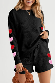 Heartsleeve Loungewear Set Zwart
