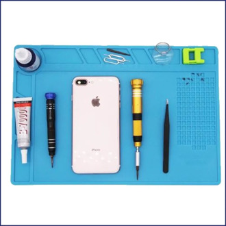 Heat Insulation Silicone Repair Mat with Scale Ruler and Screw Position for Soldering Iron, Phone and Computer Repair
