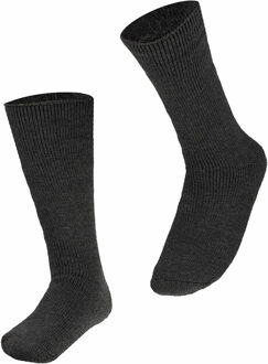Heat Keeper Apollo Thermo hoge sokken voor dames - grijs - maat 36-41 - extra dikke stof/huisokken - 36/41