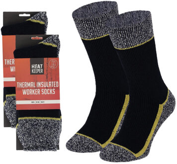 Heat Keeper Thermo werk sokken voor heren/dames - 2x paar - blauw - 41/46 - Winter werk kleding - Thermokleding 41/46