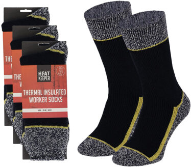 Heat Keeper Thermo werk sokken voor heren/dames - 3x - blauw - 41/46 - Winter werk kleding - Thermokleding