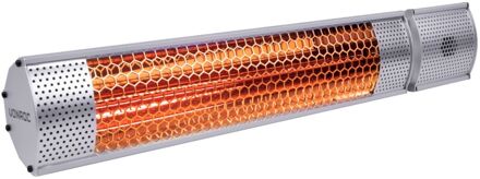 Heater Marsili 2000W - 2 Warmteniveaus - Zilver - Lowglare element - Met afstandsbediening Zilverkleurig