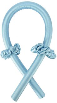Heatless Curling Staaf Hoofdband Geen Warmte Krullen Lint Haar Rollen Slapen Zachte Hoofdband Haar Krulspelden Diy Haar Styling Tools blauw