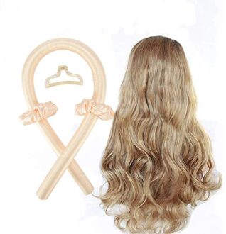 Heatless Curling Staaf Hoofdband Krullen Zijden Lint Lui Krultang Haar Rollen Slapen Soft Wave Formers Vrouwen Haar Styling Tools beige