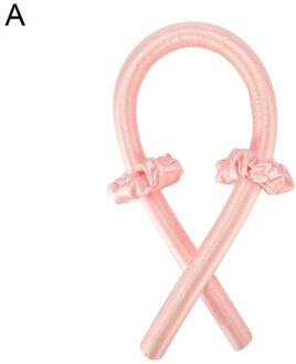 Heatless Curling Staaf Hoofdband Krullen Zijden Lint Soft Wave Formers Lui Krultang Haar Rollen Sleepingwomen Haar Styling Tools roze