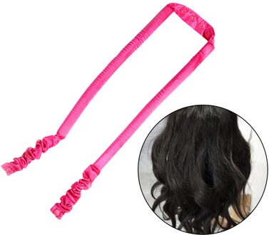 Heatless Krullen Zijden Lint Staaf Rollers Hair Styling Gereedschap Slapen Geen Warmte Haar Rol Diy Haar Styling Tools roos rood