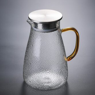 Heatproof Speciale Textuur Glazen Karaf Met Rvs Deksel Iced Water Pitcher 1500Ml/50Oz BLH001