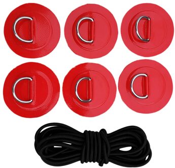 Heavy Duty Stand Up Paddleboard Bungee Dek Rigging Kit D- Pad Patch rood