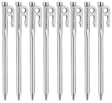 Heavy Duty Steel Tent Stakes Pegs with Hook and Hole Design for Outdoor Backpacking Camping Tent Canopy