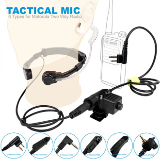 Heavy Duty Telescopic Throat Microphone Headset for Motorola EP450 GP68 GP88 CP140 GP328 T6200 P6600 P8268 MTP850 Walkie Talkie