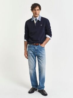 Heavy Rugger Shield Polo Navy Blauw