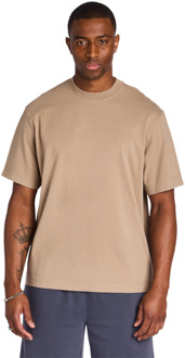 Heavyweight Relaxed Fit T-shirts Heren - Bruin - Maat XS - Katoen Jersey Brown