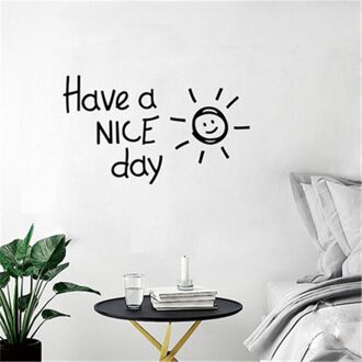 Hebben Een Mooie Dag Mooie Zon Vinyl Muursticker Woonkamer Slaapkamer Woondecoratie Decals Art Engels Alfabet Stickers Behang S 28cmX16cm