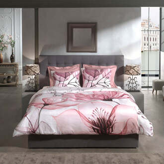Heckett Lane Dekbedovertrek Bamboe Katoen Satijn Esta - pink 240x200/220cm Roze