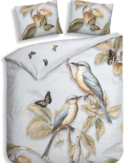 Heckett & Lane Dekbedovertrek Katoen-Satijn - Double Face - Daina - Lits-Jumeaux (240x220 Cm) - Blauw Katoen-satijn - Dieren - Heckett Lane - Dekbed-Discounter.nl - 240 x 200/220 cm