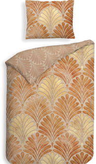 Heckett & Lane Dekbedovertrek Katoen-Satijn - Double Face - Elif - Eenpersoons (140x200 Cm) - Oranje Katoen-satijn - - Heckett Lane - Dekbed-Discounter.nl - 140 x 200/220 cm