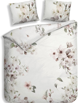 Heckett & Lane Dekbedovertrek Katoen-Satijn - Double Face - Fai - Tweepersoons (200x200 Cm) - Off-white Katoen-satijn - Bloemen - Heckett Lane - Dekbed-Discounter.nl
