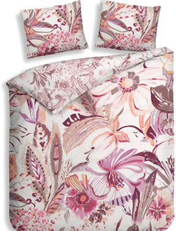 Heckett & Lane Dekbedovertrek Katoen-Satijn - Double Face - Kina - Lits-Jumeaux (240x220 Cm) - Wit Katoen-satijn - Bloemen - Heckett Lane - Dekbed-Discounter.nl - 240 x 200/220 cm