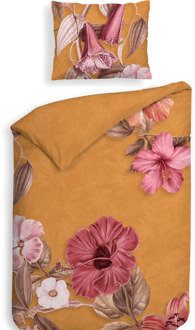 Heckett & Lane Dekbedovertrek Katoen-Satijn - Double Face - Malu - Eenpersoons (140x200 Cm) - Grijs Katoen-satijn - Bloemen - Heckett Lane - Dekbed-Discounter.nl