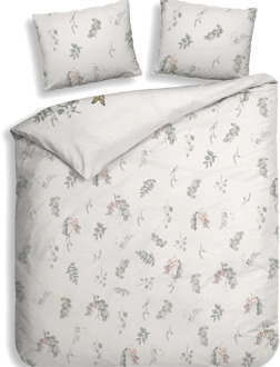 Heckett & Lane Dekbedovertrek Katoen-Satijn - Double Face - Nina - Lits-Jumeaux XL (260x200 Cm) - Wit Katoen-satijn - Bloemen - Heckett Lane - Dekbed-Discounter.nl