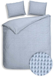 Heckett & Lane Dekbedovertrek Katoen Vafala - Blauw - Eenpersoons (140x200 Cm) - Blauw Katoen - Effen - Heckett Lane - Dekbed-Discounter.nl - 140 x 200/220 cm