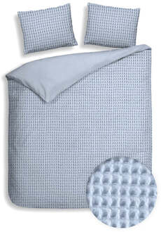 Heckett & Lane Dekbedovertrek Katoen Vafala - Blauw - Lits-Jumeaux (240x220 Cm) - Blauw Katoen - Effen - Heckett Lane - Dekbed-Discounter.nl