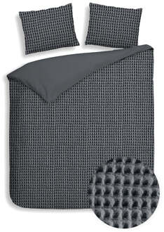 Heckett & Lane Dekbedovertrek Katoen Vafala - Grijs - Eenpersoons (140x200 Cm) - Grijs Katoen - Effen - Heckett Lane - Dekbed-Discounter.nl