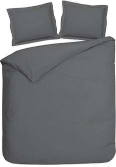 Heckett & Lane Dekbedovertrek Punto Katoen-Satijn - Antraciet - Lits-Jumeaux XL (260x200 Cm) - Antraciet Katoen-satijn - Stippen - Heckett Lane - Dekbed-Discounter.nl