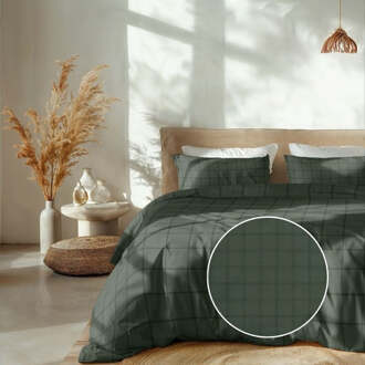 Heckett & Lane Diamante dekbedovertrek 240x220 - calla green Groen