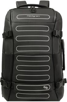 Hedgren Comby Performance Trip Cabin Backpack L 15.6" Expandable black weekendtas handbagage Zwart - H 53 x B 34 x D 20 cm