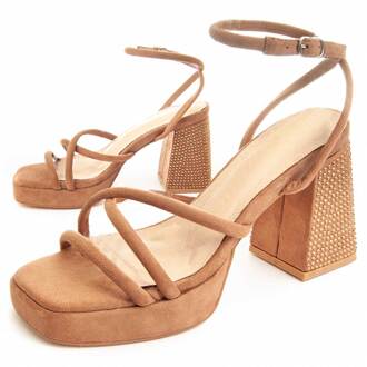 Heel Sandal Festsand in Bruin - EU 38