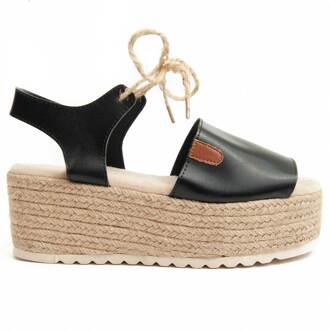 Heel Sandal Pellis In Zwart