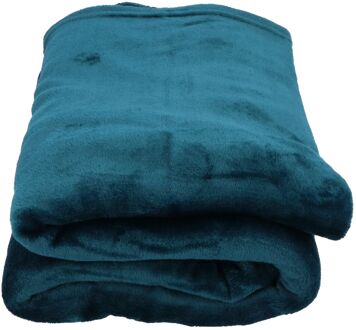 Heerlijk Zachte en Grote Fleece Plaid - 180x220 cm - Blauw