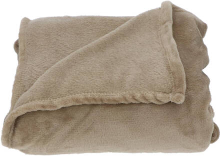 Heerlijk Zachte en Grote Fleece Plaid - 180x220 cm - Taupe