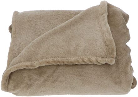 Heerlijk Zachte en Grote Fleece Plaid - 180x220 cm - Taupe