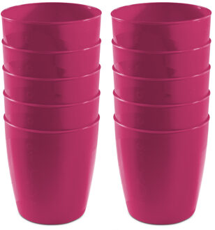 Hega hogar 10x drinkbekers van kunststof 300 ml in het roze