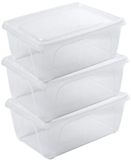 Hega hogar 10x Voorraad/vershoudbakjes hoog/diep 0,5 liter transparant plastic/kunststof - 15 x 10 x 6 cm - Vienna - Vershouddoos bakje - Mealprep - Maaltijden bewaren