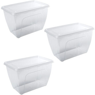 Hega hogar 10x Voorraad/vershoudbakjes hoog/diep 1,5 liter transparant plastic/kunststof - 18 x 12 x 12 cm - Vienna - Vershouddoos bakje - Mealprep - Maaltijden bewaren