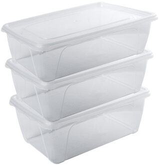 Hega hogar 10x Voorraad/vershoudbakjes hoog/diep 1 liter transparant plastic/kunststof - 18 x 12 x 7 cm - Vienna - Vershouddoos bakje - Mealprep - Maaltijden bewaren