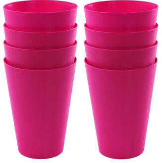 Hega hogar 12x drinkbekers van kunststof 430 ml in het roze