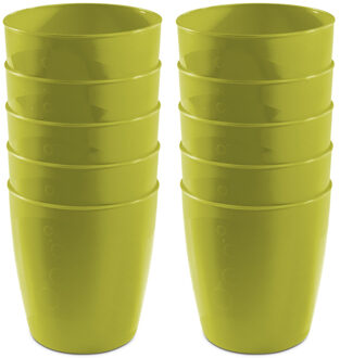 Hega hogar 15x drinkbekers van kunststof 300 ml in het groen