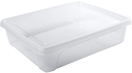 Hega hogar 1x Voorraad/vershoudbakje laag 2 liter transparant 24 x 20 x 6 cm - Vershoudbakjes