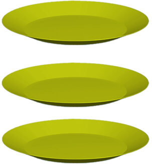 Hega hogar 20x ontbijt/diner bordjes van hard kunststof 26 cm in het groen