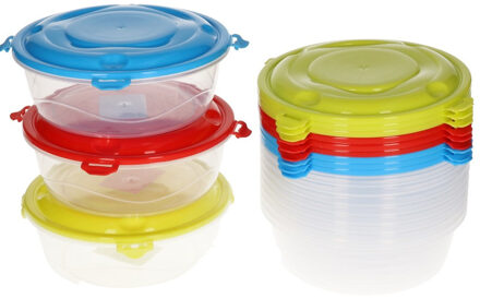 Hega hogar 24x Voorraad/vershoudbakje 0,5 liter transparant plastic/kunststof - Moskou - Mealprep bakjes