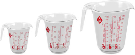 Hega hogar 3x Maatbekers met schenktuiten 0,2/0,5/1 liter